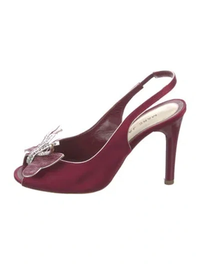 Pre-owned Marc Jacobs Satin Colorblock Pattern Slingback Pumps In Pink