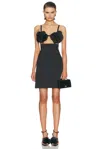 Marc Jacobs Satin Daisy Applique Dress In Multi