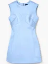 Marc Jacobs Satin Sleeveless Mini Dress In Blue