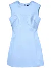 Marc Jacobs Satin Sleeveless Mini Dress In Blue