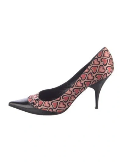 Pre-owned Marc Jacobs Satin Printed Pumps In Pink