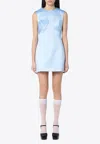 Marc Jacobs Satin Sleeveless Mini Dress In Light Blue