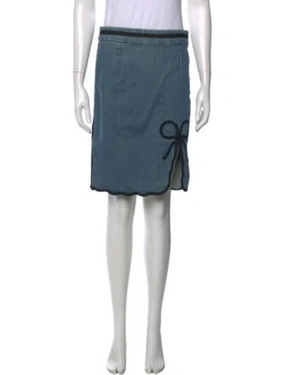 Pre-owned Marc Jacobs Scalloped Accent Mini Skirt In Blue