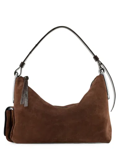 Marc Jacobs Scene Large Shoulder Bag In Suede In Brown