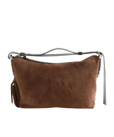 Marc Jacobs Scene Large Shoulder Bag In Suede In Brown