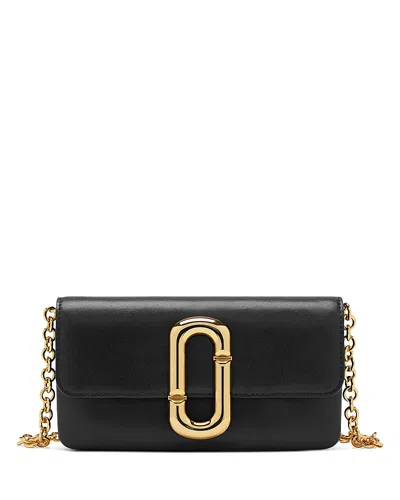 Marc Jacobs Scene Leather Wallet Crossbody In Black