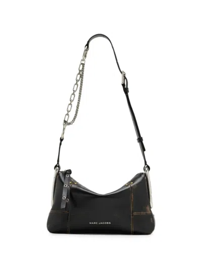 Marc Jacobs Scene Medium Shoulder Bag In Studded Distressed Leather In Black