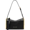 Marc Jacobs Small Scene Leather Crossbody Bag With Laminated Double J Logo In Black