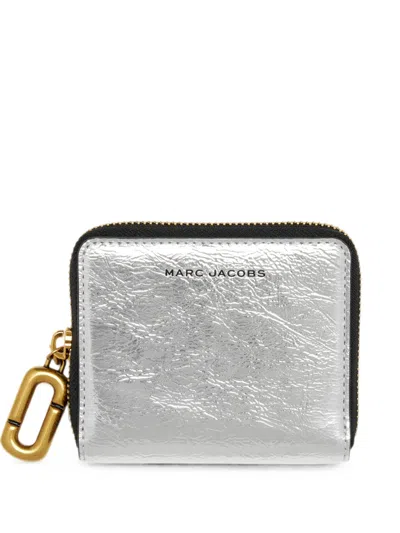 Marc Jacobs Scene Slim Compact Wallet In Metallic In Silver