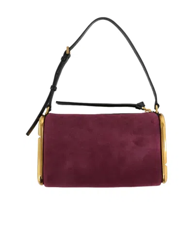 Marc Jacobs Scene Small Shoulder Bag In Suede In Burgundy