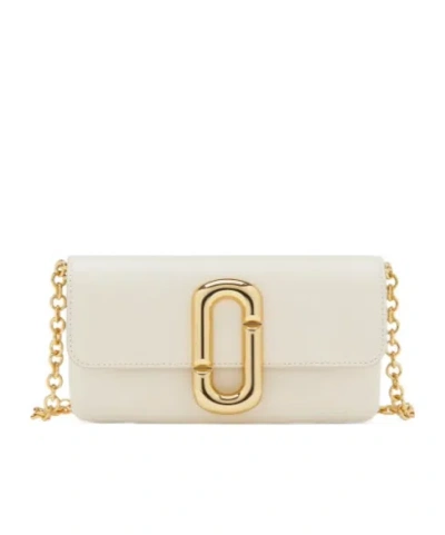 Marc Jacobs Scene Leather Wallet On Chain In Neutral