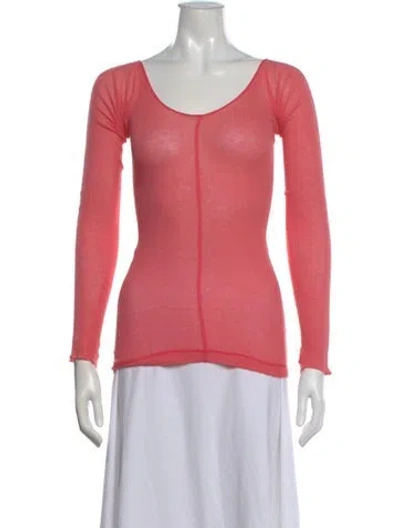 Pre-owned Marc Jacobs Scoop Neck Long Sleeve Top In Pink