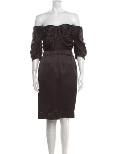 Pre-owned Marc Jacobs Scoop Neck Midi Length Dress In Black