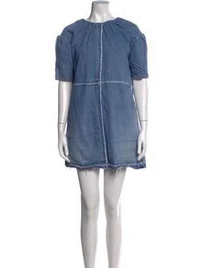 Pre-owned Marc Jacobs Scoop Neck Mini Dress In Blue
