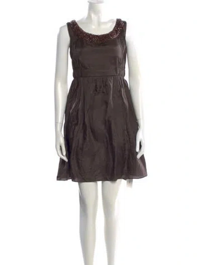 Pre-owned Marc Jacobs Scoop Neck Mini Dress In Brown