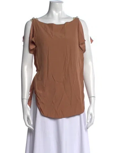 Pre-owned Marc Jacobs Scoop Neck Short Sleeve Top In Brown
