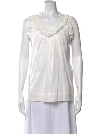 Pre-owned Marc Jacobs Scoop Neck Sleeveless Blouse In White