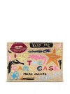 Marc Jacobs Scribble Leather Card Case In Neutral