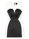 Marc Jacobs Seamed Satin Mini Dress In White