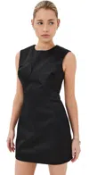Marc Jacobs Seamed Up Satin Sleeveless Mini Dress In Black