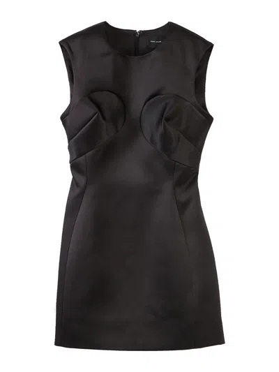 Marc Jacobs Seamed Up Satin Dress In Black