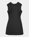 Marc Jacobs Seamed Up Satin Sleeveless Mini Dress In Black