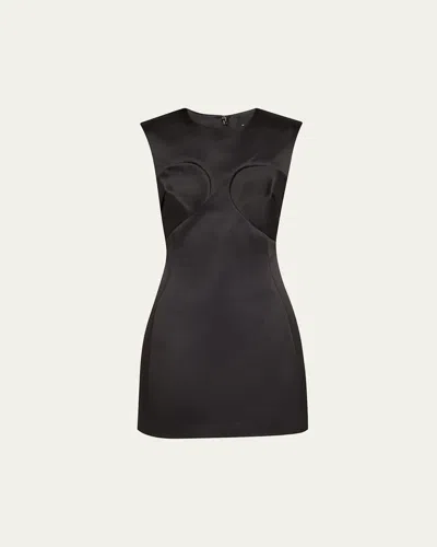 MARC JACOBS SEAMED UP SATIN SLEEVELESS MINI DRESS