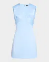 Marc Jacobs Satin Sleeveless Mini Dress In Sky Blue
