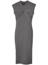 Marc Jacobs Ribbed-knit Cotton Midi Dress In 灰色
