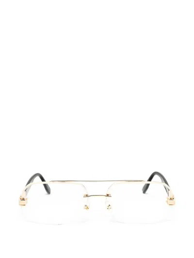 Marc Jacobs Semi-rimless Pilot-frame Glasses In Gold