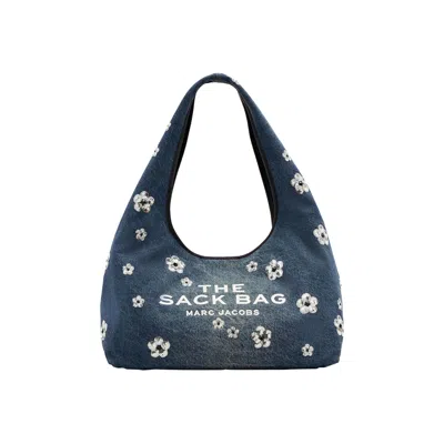 Pre-owned Marc Jacobs Sequin Daisy Denim Sack Bag 'vintage Indigo' | Blue | Women's Size Onesize