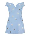 Marc Jacobs Daisy Sequined Off-the-shoulder Mini Dress In Blue