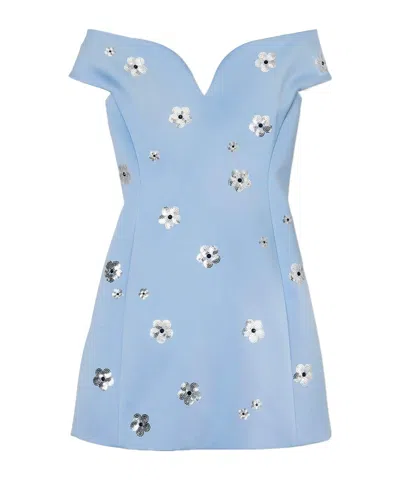 Marc Jacobs Sequin Daisy Embellished Dress In Blue