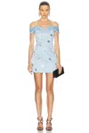 Marc Jacobs Daisy Sequined Off-the-shoulder Mini Dress In Blue