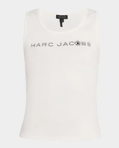 Marc Jacobs White Tank Top With Embroidered Logo