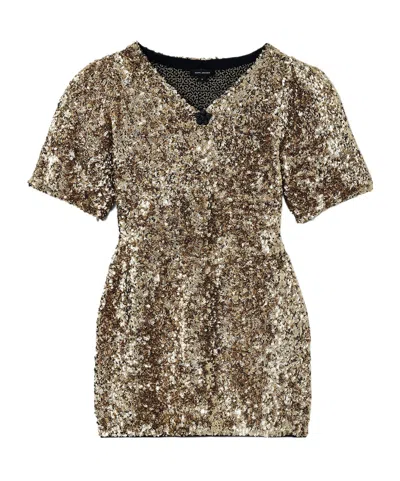 Marc Jacobs Sequin-embellished Mini Dress In Gold