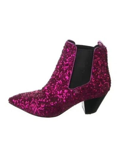 Pre-owned Marc Jacobs Sequins Patterned Chelsea Boots In Pink