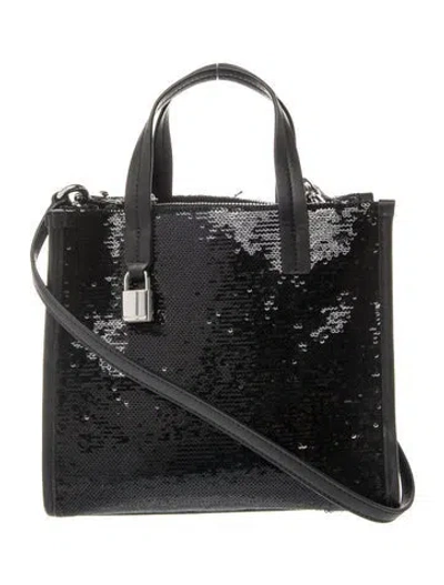 Pre-owned Marc Jacobs Sequins Top Handle Bag In Black