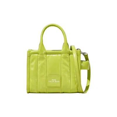 Pre-owned Marc Jacobs Shiny Crinkle Leather Crossbody Tote Bag 'acid Lime' | Green | Men's Size Onesize