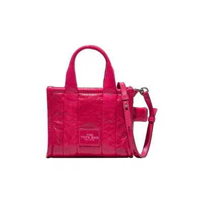 Pre-owned Marc Jacobs Shiny Crinkle Leather Crossbody Tote Bag 'magenta' | Pink | Men's Size Onesize