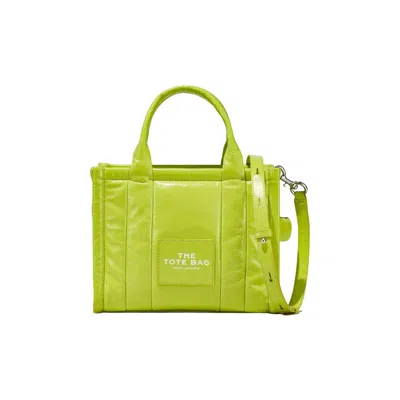 Pre-owned Marc Jacobs Shiny Crinkle Leather Small Tote Bag 'acid Lime' | Green | Men's Size Onesize