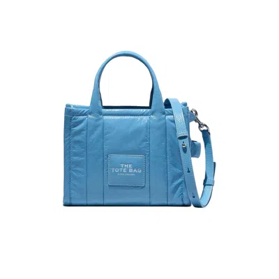 Pre-owned Marc Jacobs Shiny Crinkle Leather Small Tote Bag 'air Blue' | Men's Size Onesize