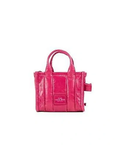 Pre-owned Marc Jacobs Shiny Crinkle Micro Tote Magenta Leather Crossbody Bag - Crossbody