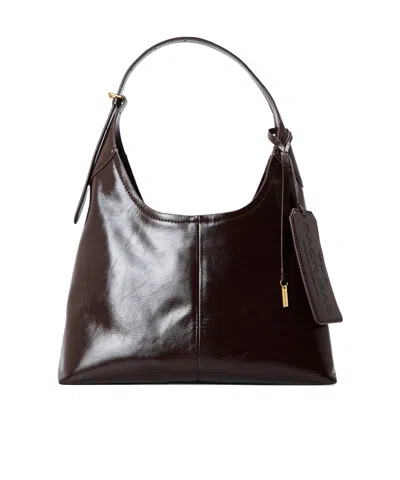 Marc Jacobs Shiny Leather Shoulder Handbag In Brown