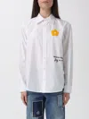 Marc Jacobs Marc Is Joy Flocked Daisy Cotton Poplin Button-up Shirt In White
