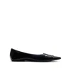 Marc Jacobs The Kat Leather Ballet Flats In Black