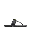 Marc Jacobs The Dual T Strap Black Leather Sandals In Black