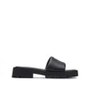 Marc Jacobs Lug Sole Leather Sandals In Black