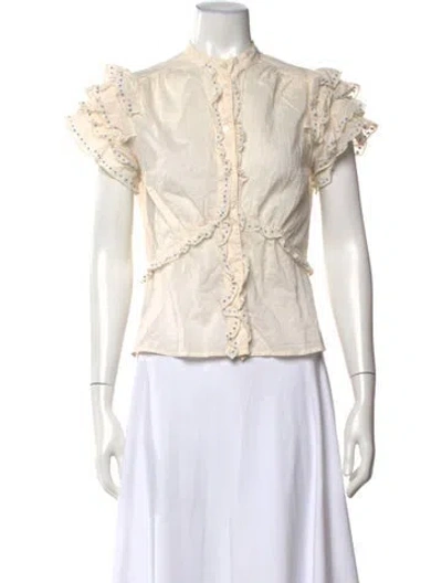 Pre-owned Marc Jacobs Short Sleeve Blouse In White