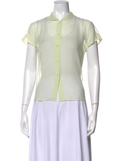 Pre-owned Marc Jacobs Short Sleeve Button-up Top In Green